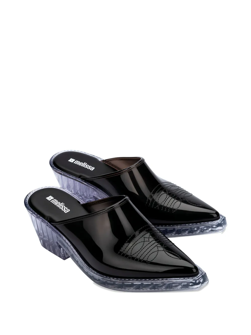 Melissa Texas muiltjes met puntige neus Zwart