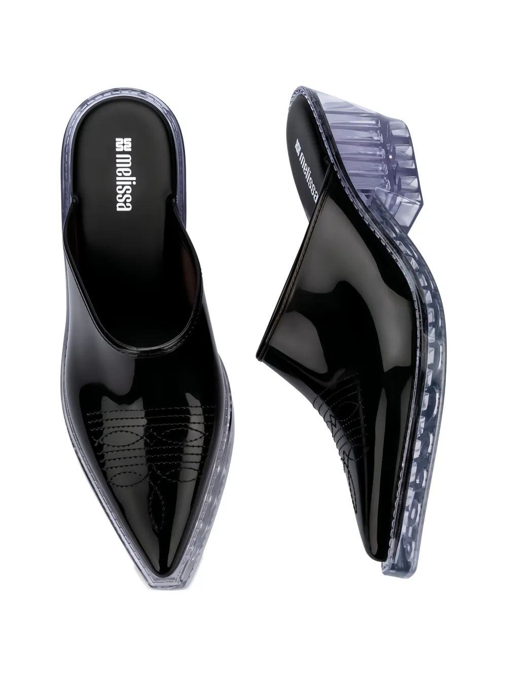 Melissa Texas muiltjes met puntige neus Zwart