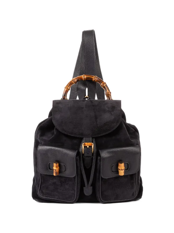 Gucci Pre-owned Bamboo Backpack in Black