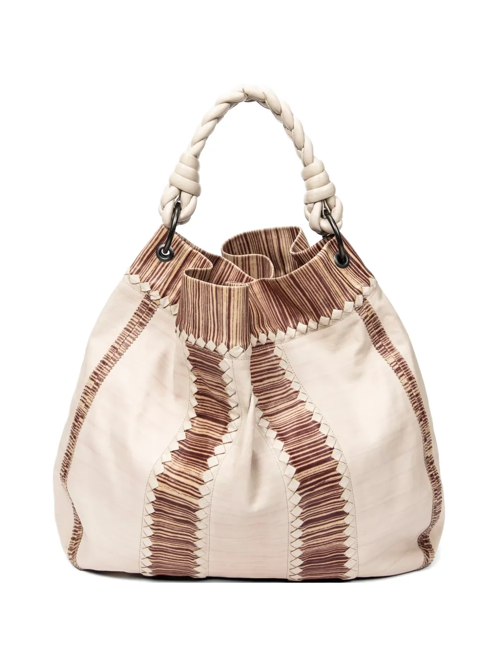 Bottega Veneta Pre-Owned panelled bucket bag - Neutrals