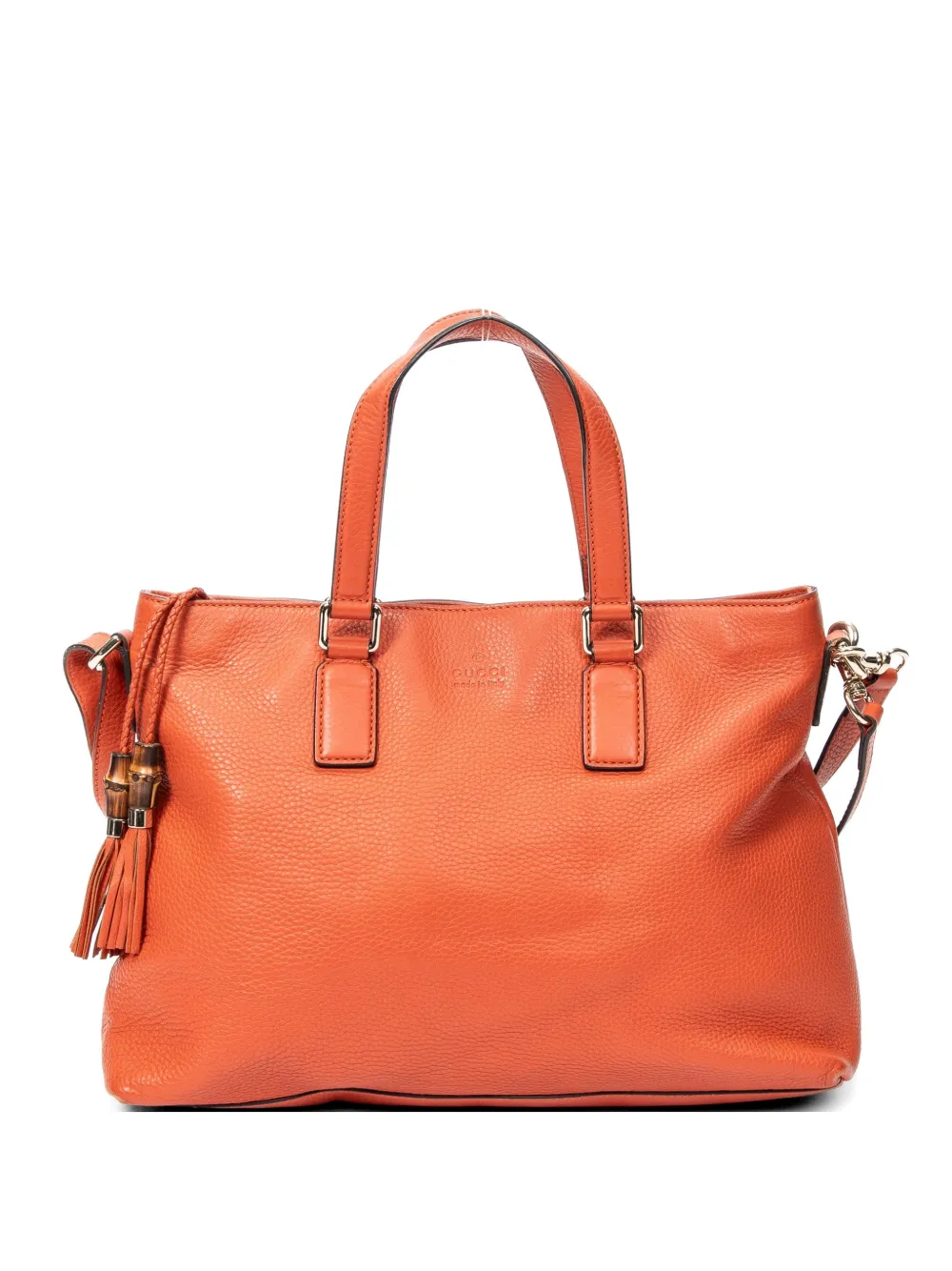 Gucci Pre-Owned Bamboo tassel-detail two-way handbag - Arancione