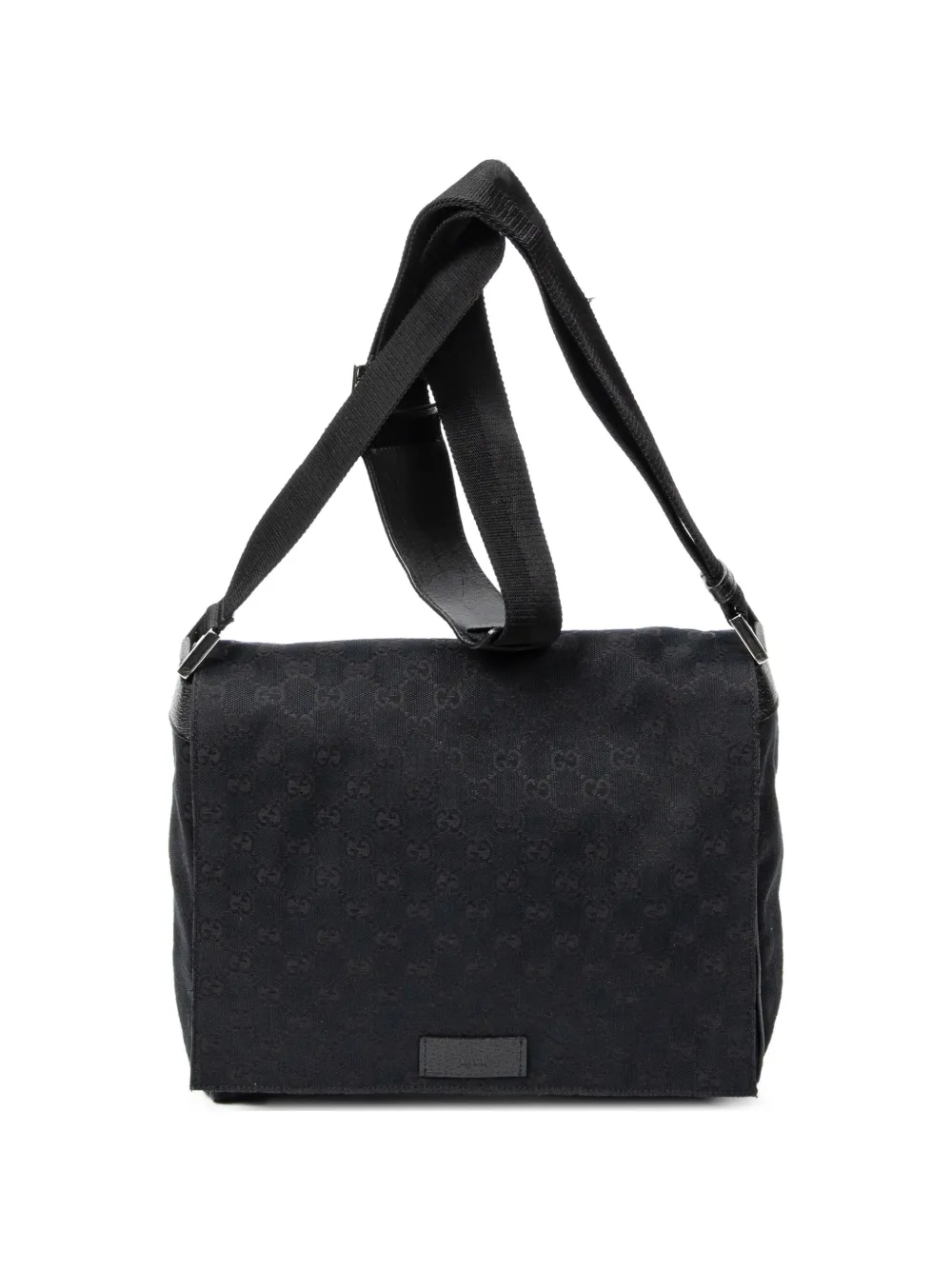 Gucci Pre-Owned Flap Messenger monogram-pattern shoulder bag - Nero