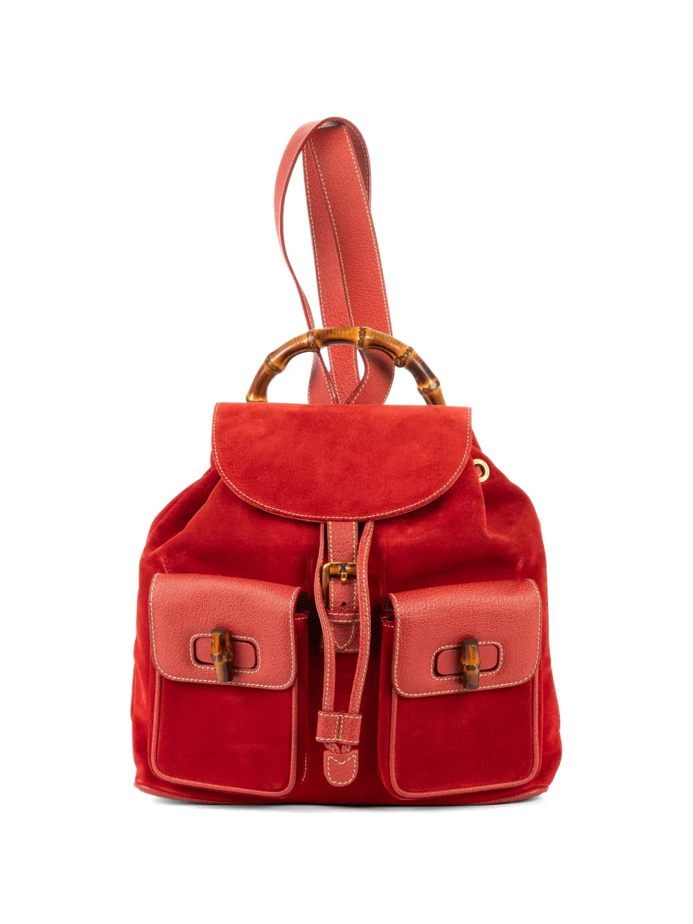 Gucci Pre-Owned large Bamboo backpack - Rosso