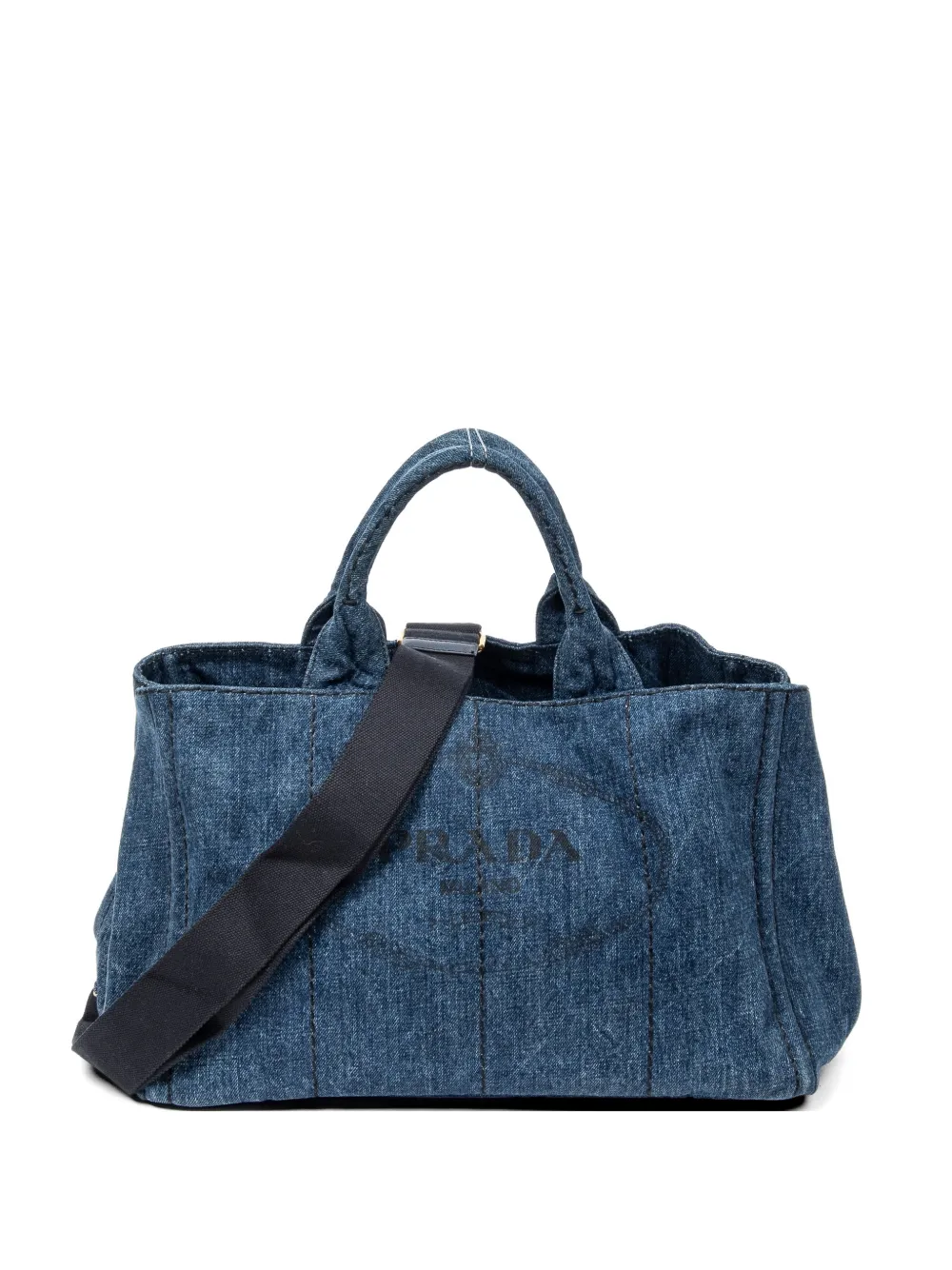 Prada Pre-Owned Canapa denim tote bag - Blu