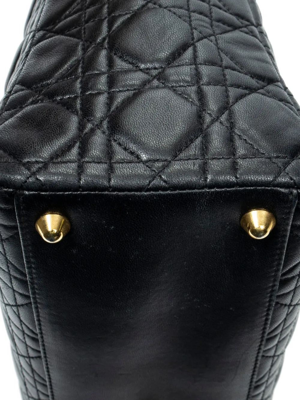 Large Lady Dior Zip Quilted Shoulder Bag
