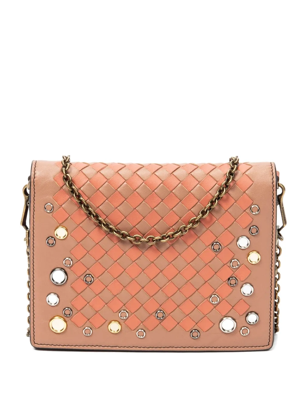 Bottega Veneta Pre-Owned Intrecciato Flap cross body bag - Arancione