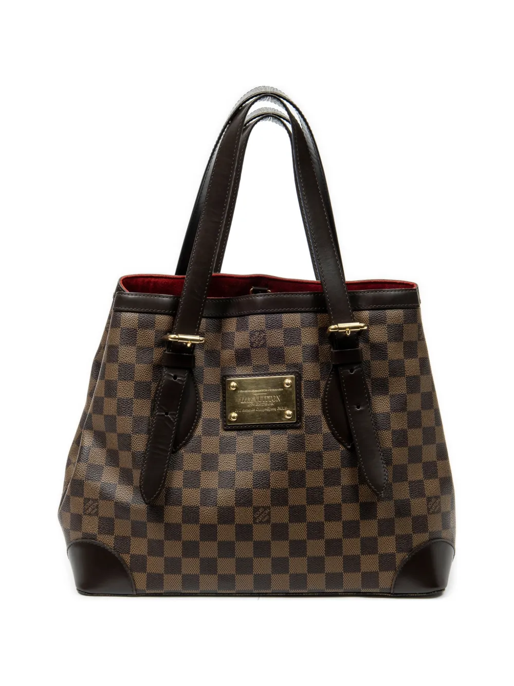 Louis Vuitton Pre-Owned 2010 MM Hampstead checked-pattern tote bag - Marrone