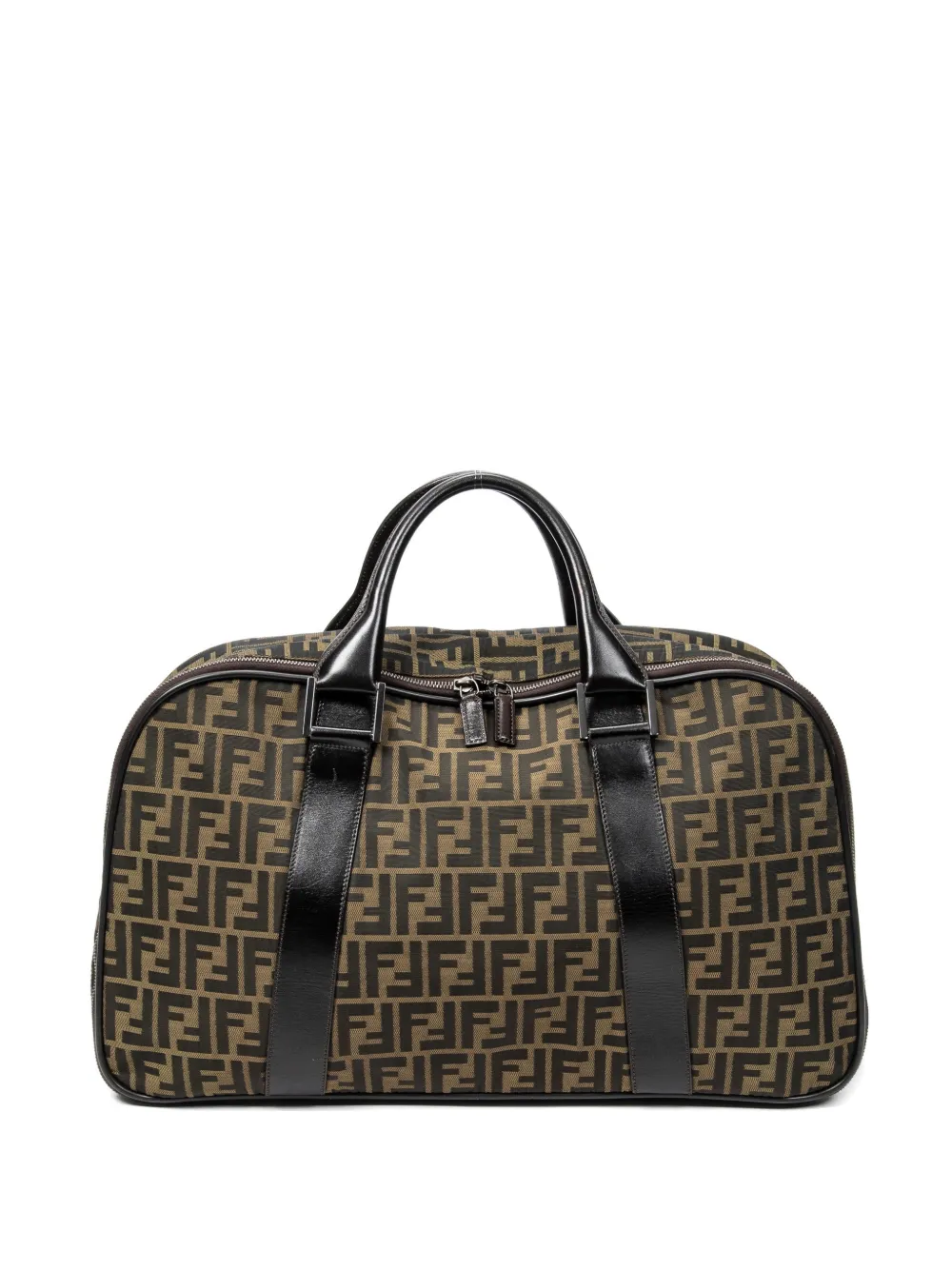 Pre-owned Fendi Ff-monogram Duffle Bag In Neutral