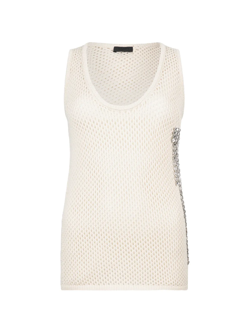 LIU JO precious stones mesh tank top - Bianco
