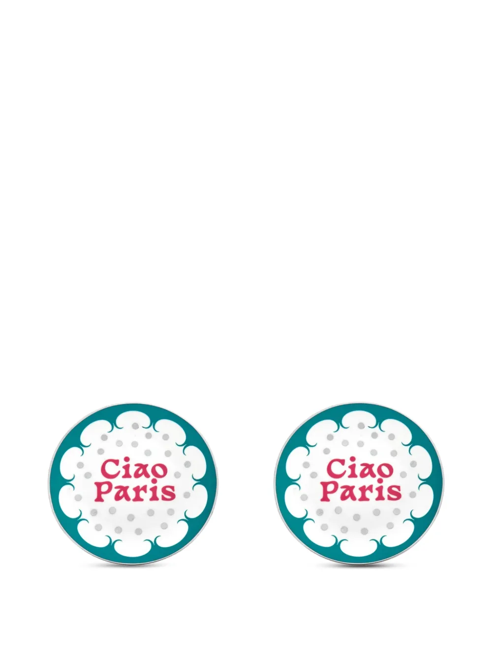 Bitossi Home Ciao Paris Dotted Plate Set (set Of Two) In White