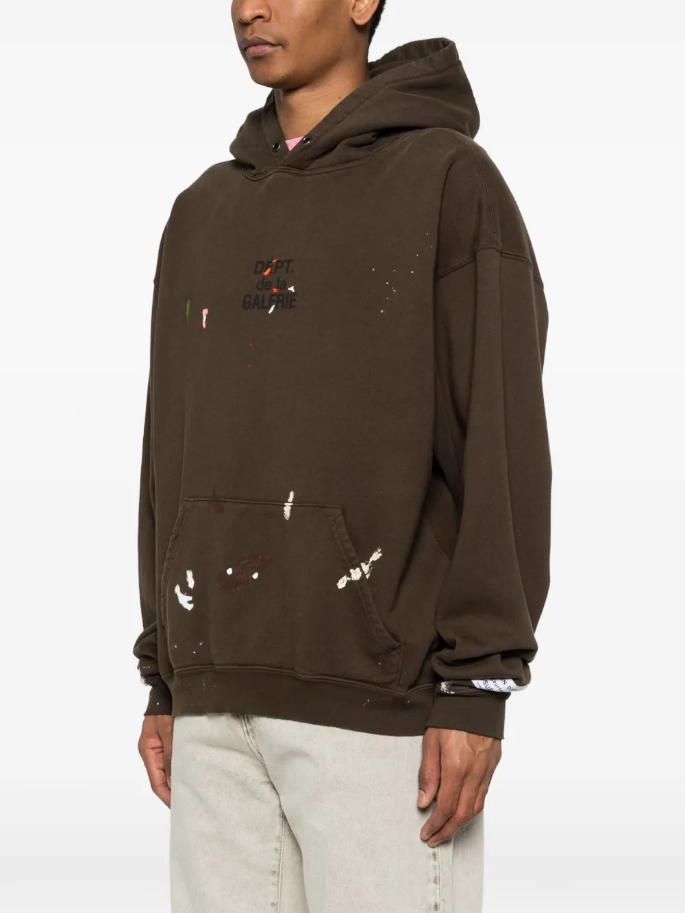 GALLERY DEPT. Sweater met capuchon en verfspatten Bruin