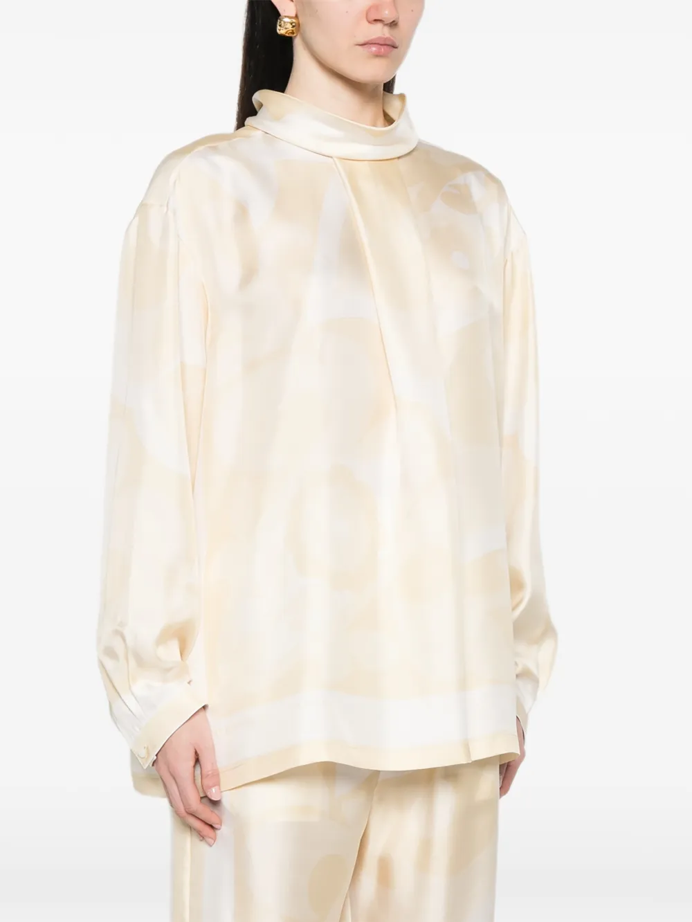 Patterned High-Neck Top