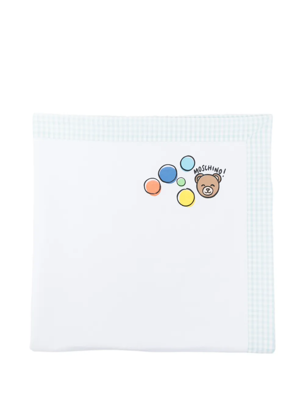Moschino Kids gingham-trim blanket - Bianco