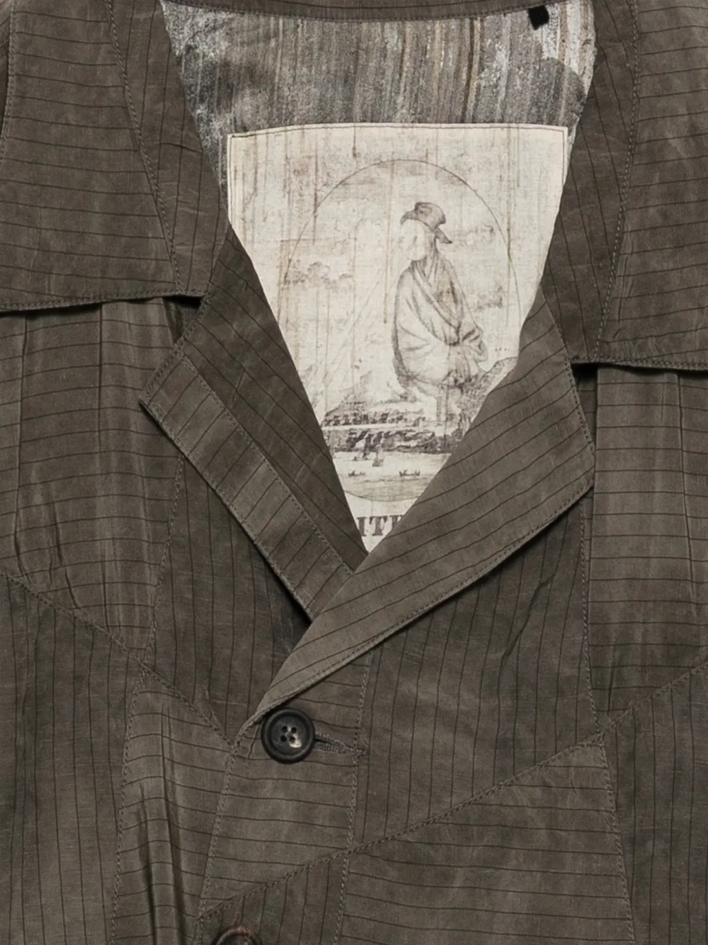  Ziggy Chen Pinstripe Jacket - Brown 