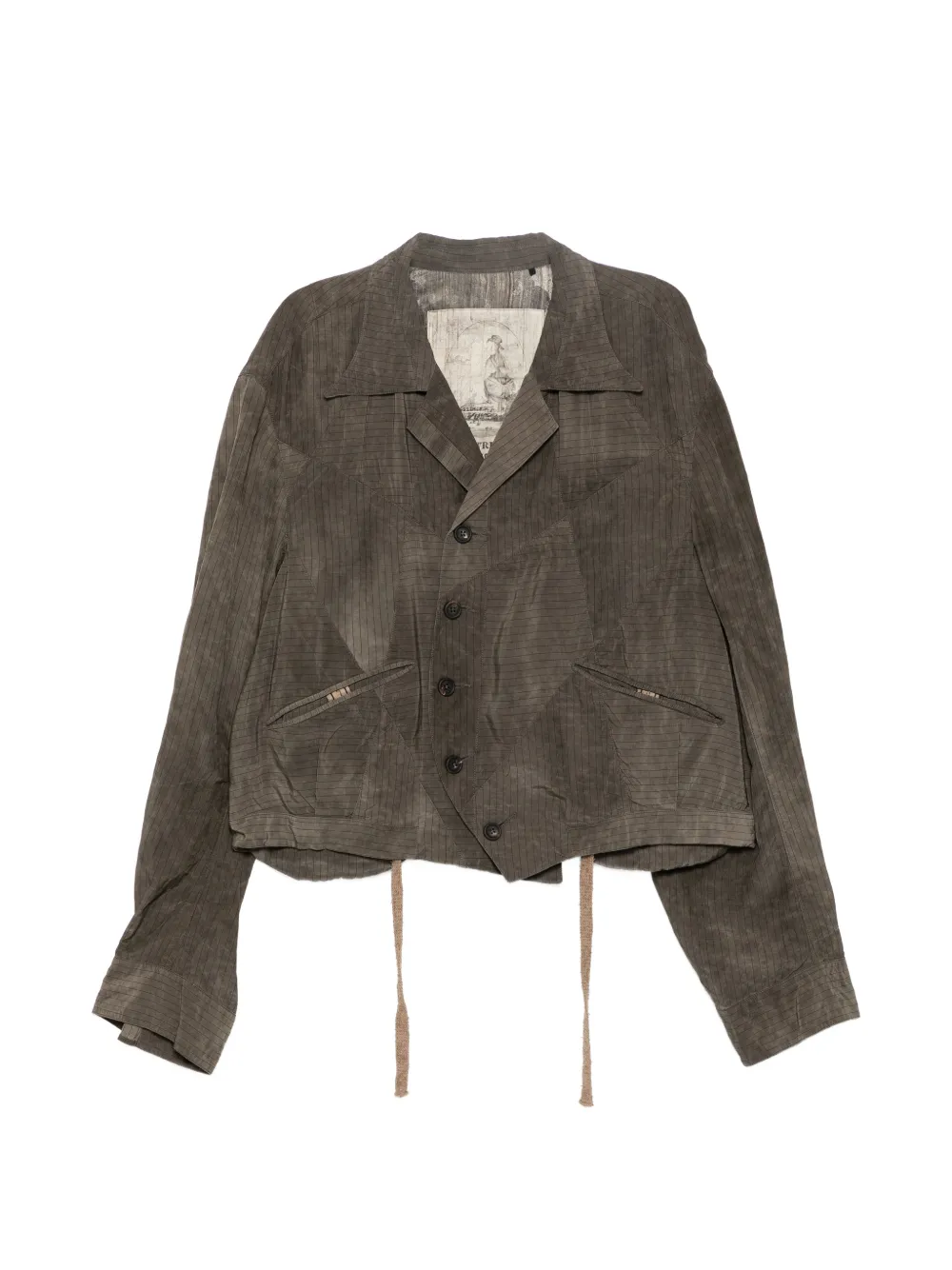 Ziggy Chen pinstripe jacket - Marrone