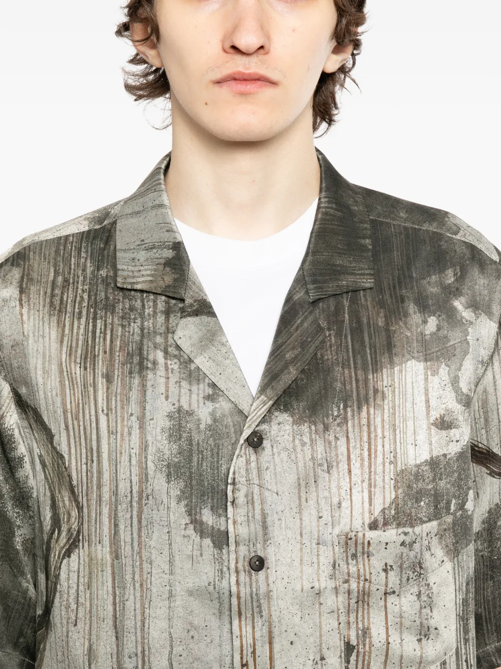 Ziggy Chen Printed Silk Shirt In Multi