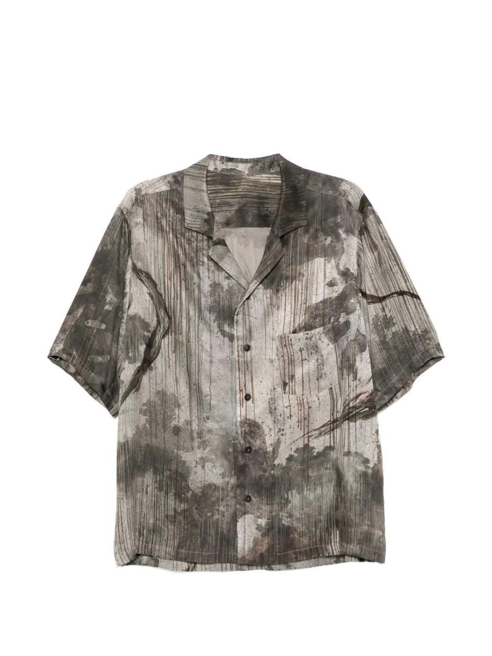 Ziggy Chen printed silk shirt - Grigio