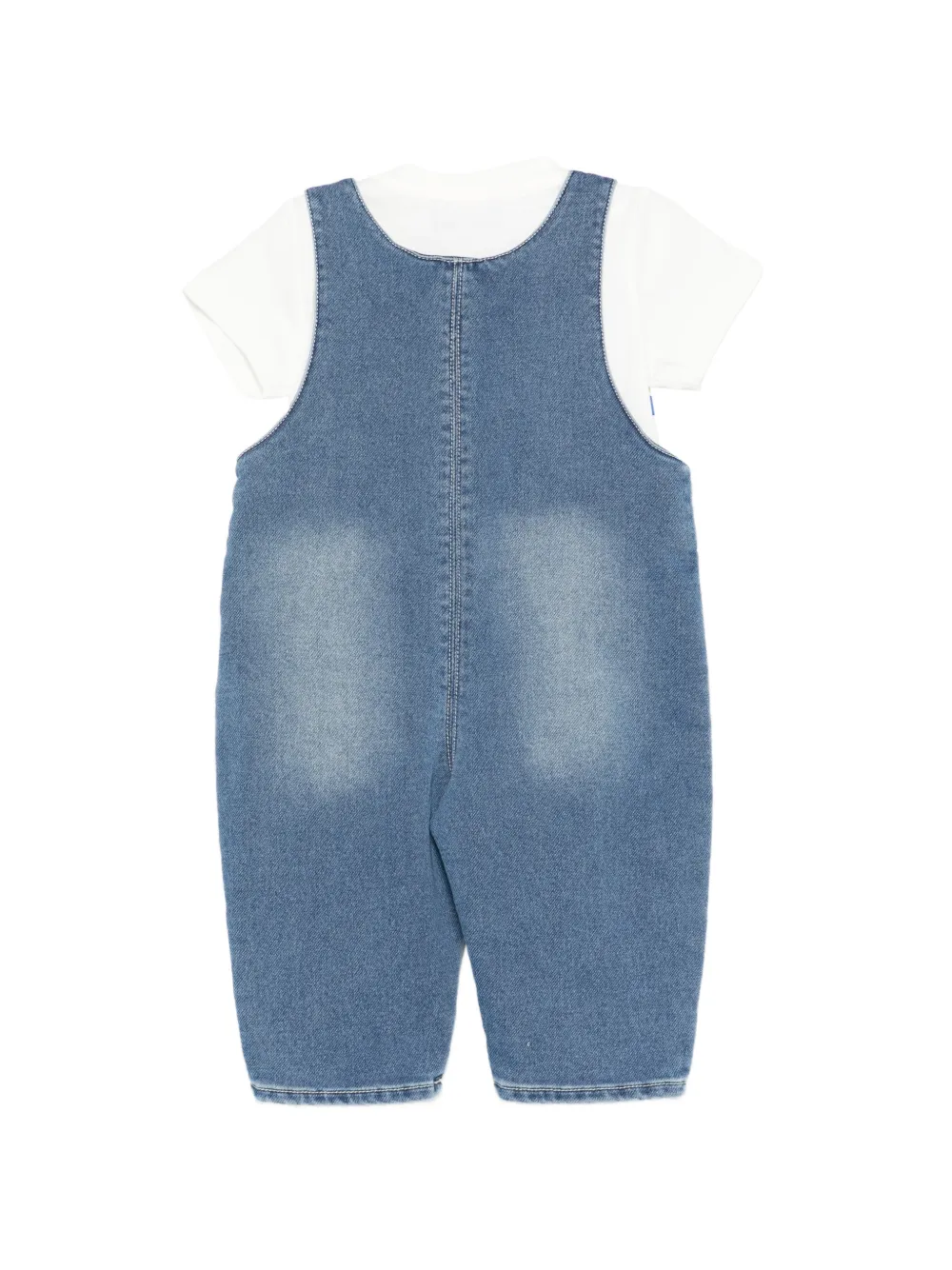 Moschino Kids Tuinbroekset met grafische teddyprint Blauw