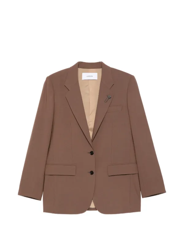Lardini Button-fastening Flap-pocket Blazer in Brown