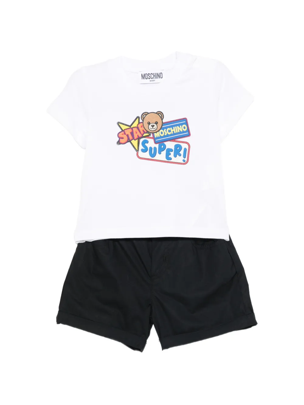 Moschino Kids teddy graphic short set (set of two) - Weiß