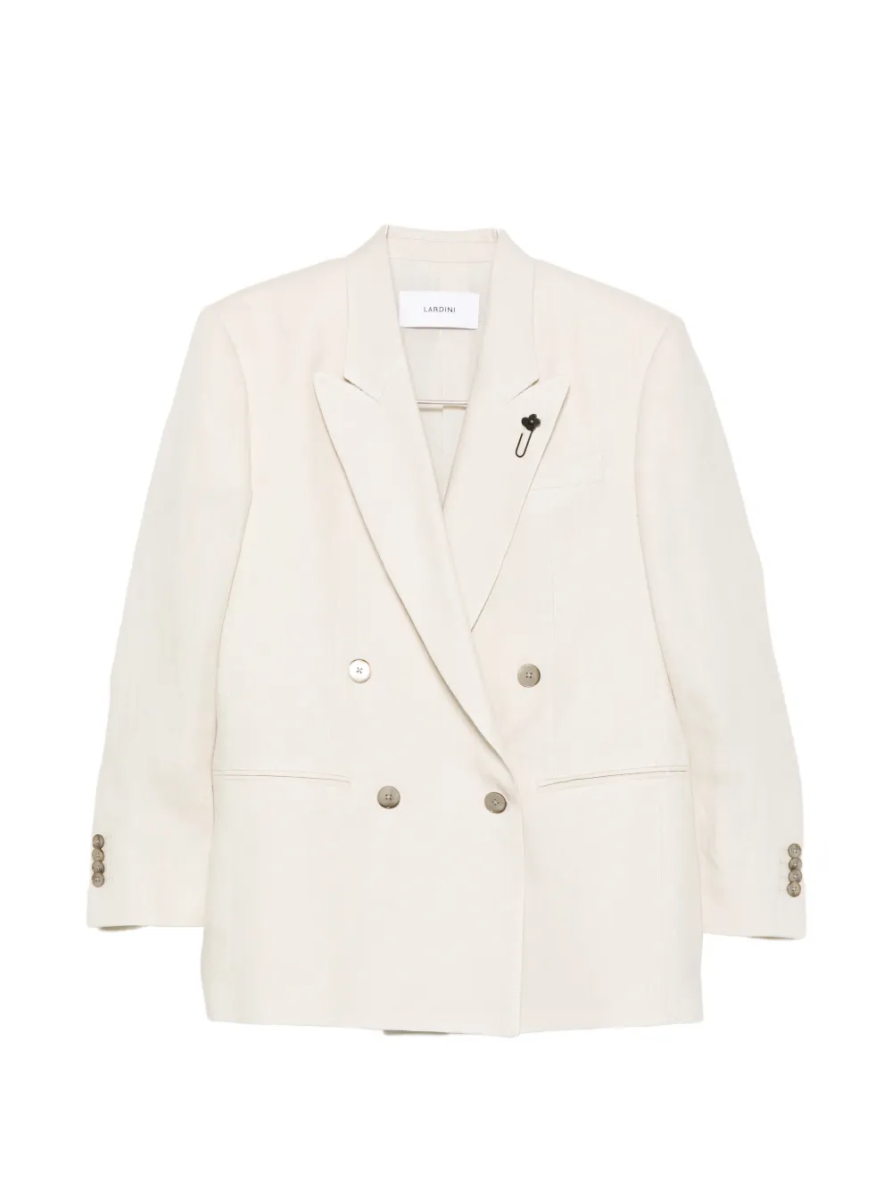 Lardini Cameron pin-detail double-breasted blazer - Toni neutri