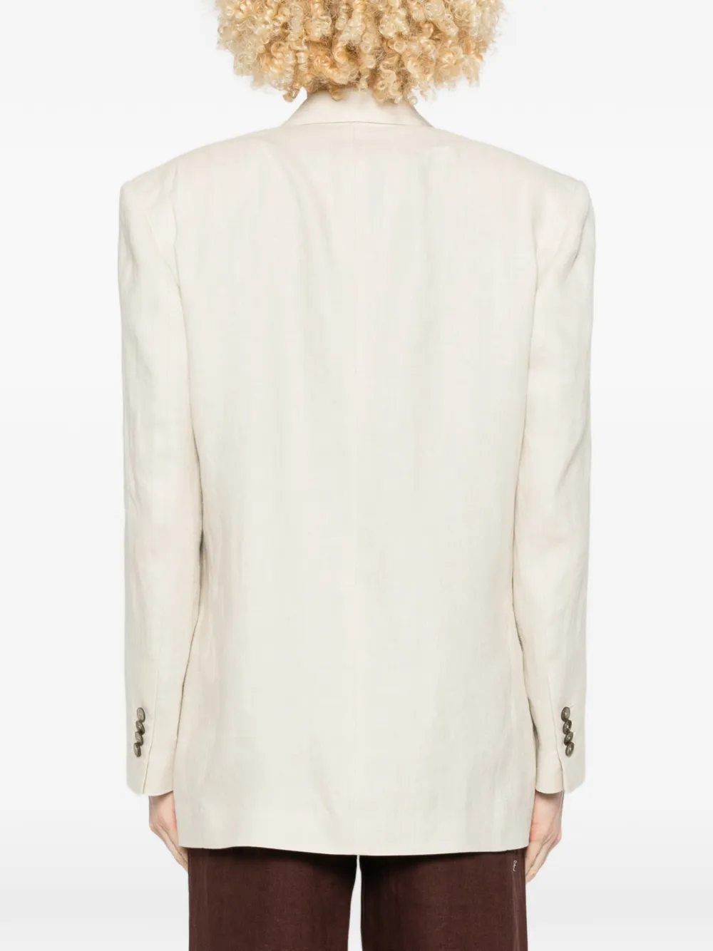 Lardini Cameron blazer met dubbele rij knopen en speld Beige