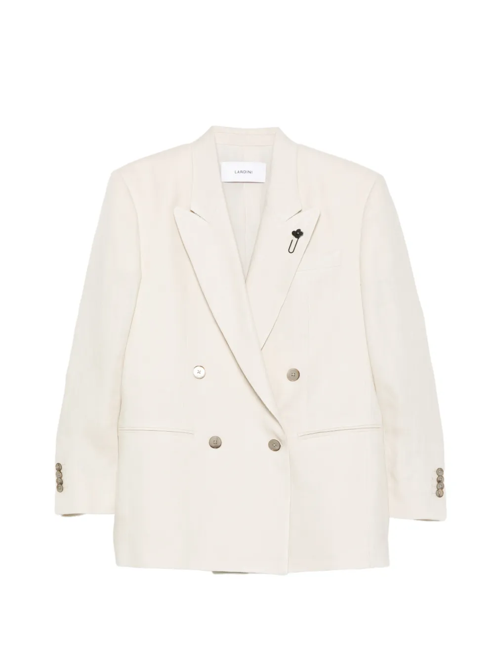 Lardini Cameron pin-detail double-breasted blazer - Neutrals