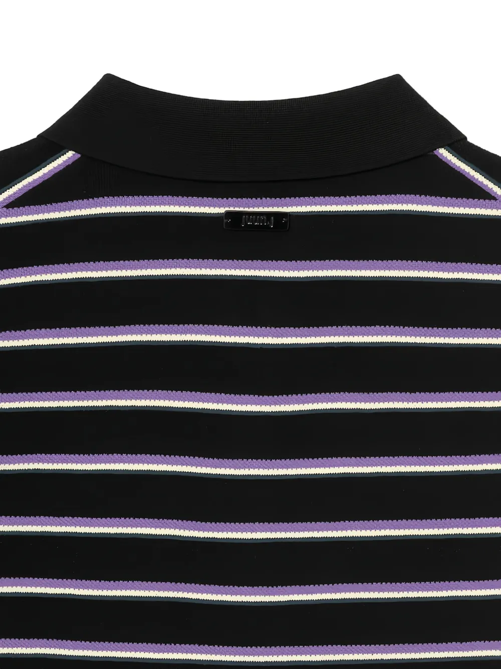Juun.J Gestreept poloshirt Zwart