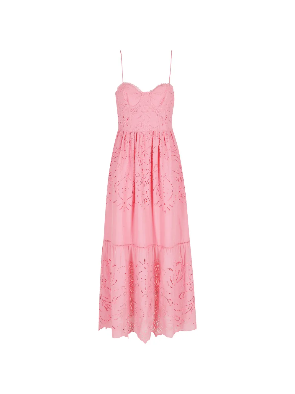 ERMANNO FIRENZE openwork-detail midi dress - Pink