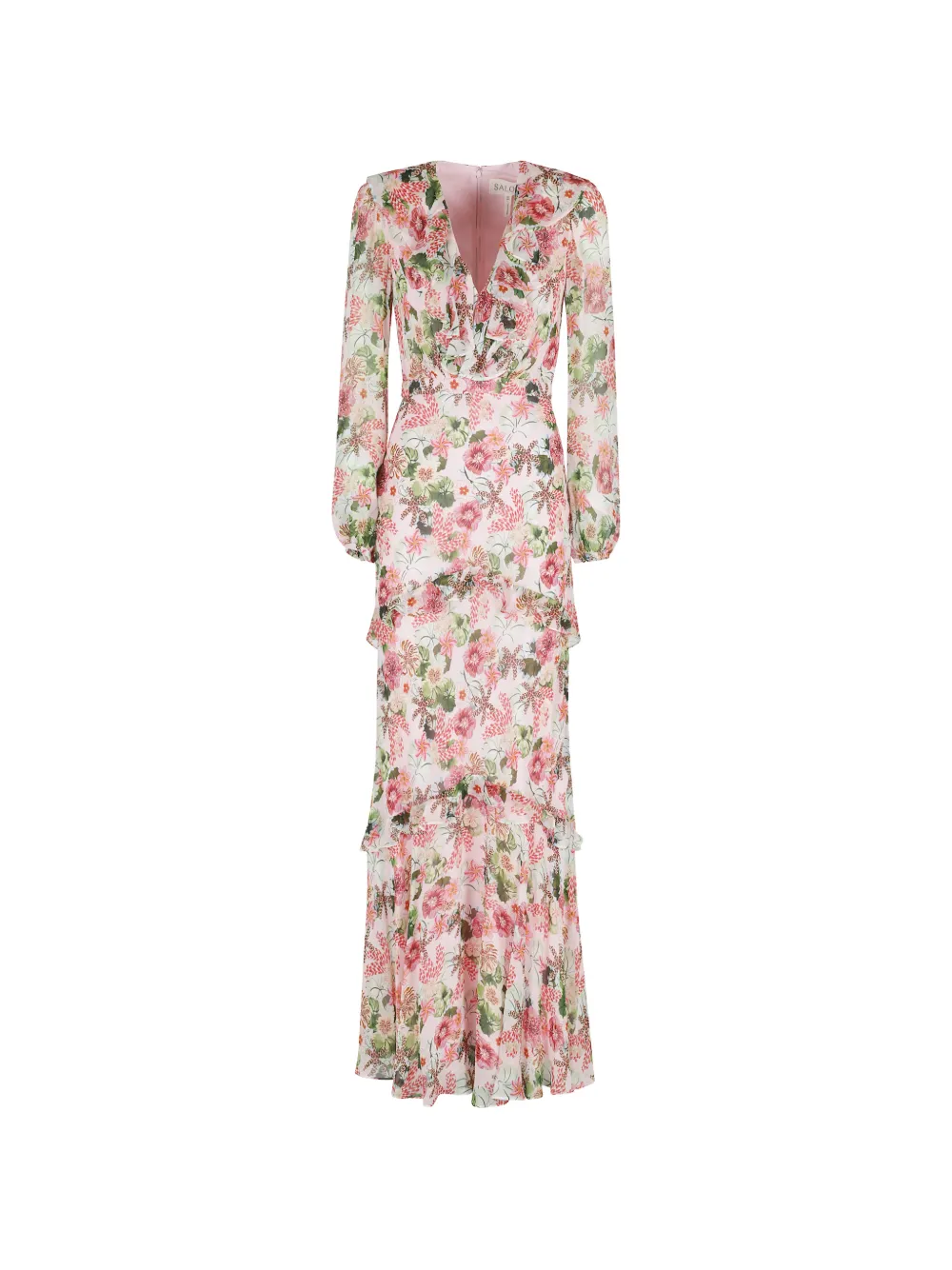 Saloni ruffled floral dress - Rosa