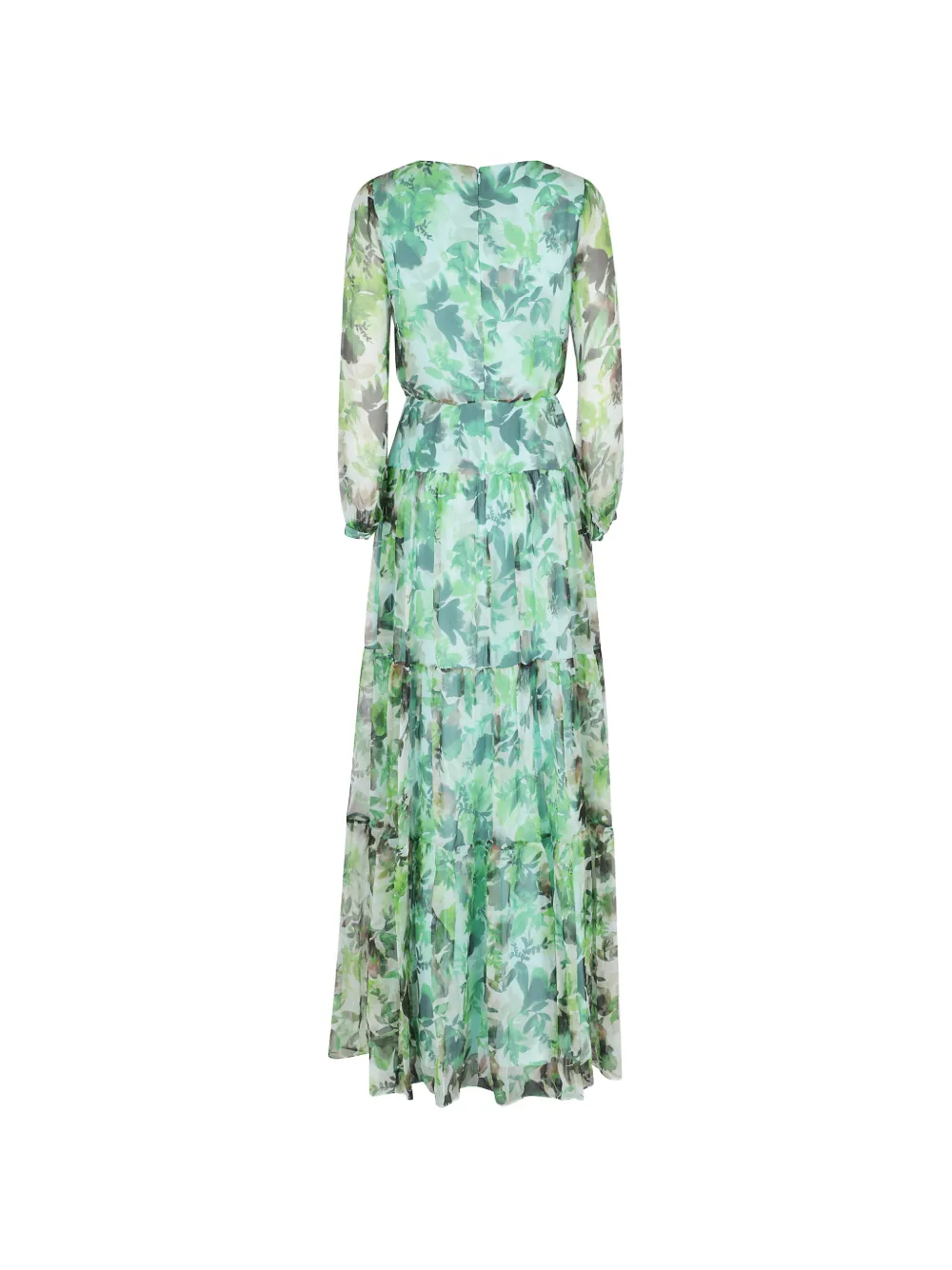  Saloni Isabel Tiered Floral Maxi Dress - Green 