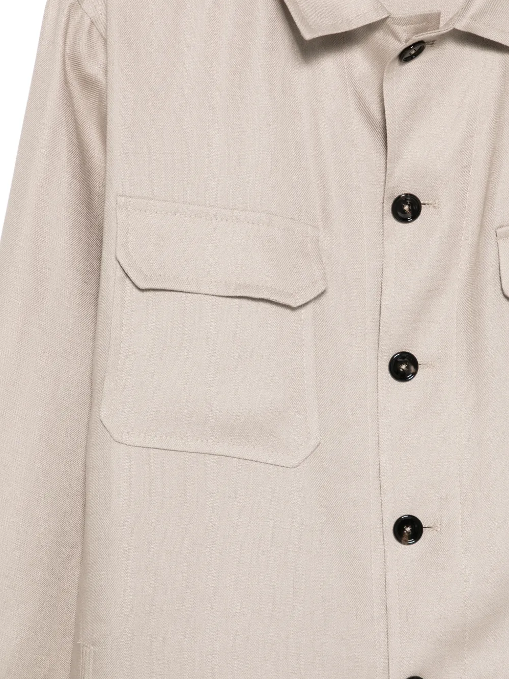 Tagliatore Shirtjack met zak met knopen Beige
