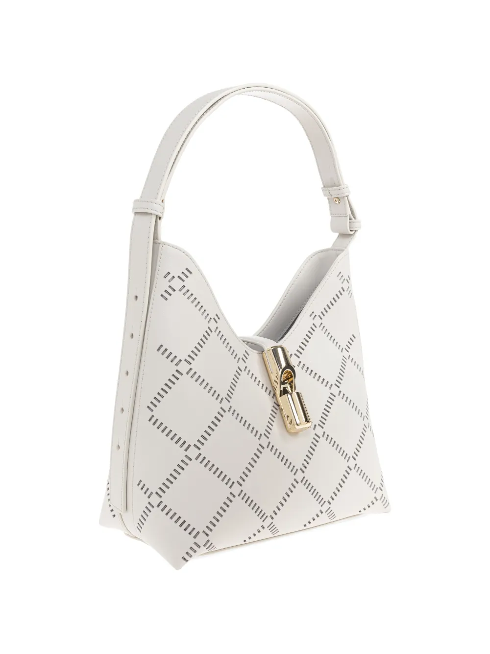 Furla Kleine Goccia shopper met uitgesneden details en slot Wit