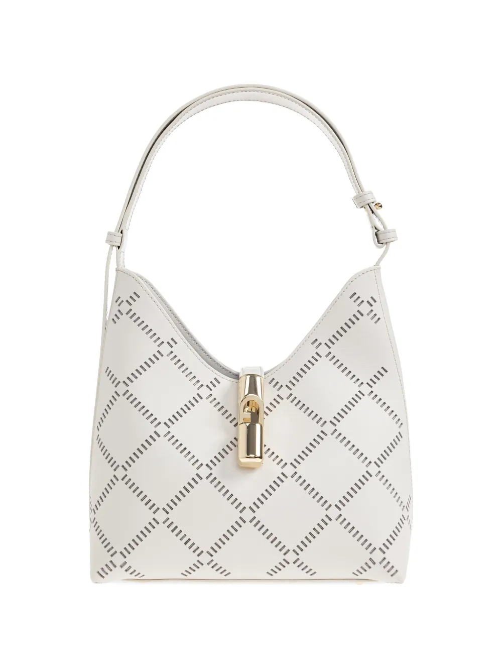 Furla small Goccia cutout lock tote bag - Bianco