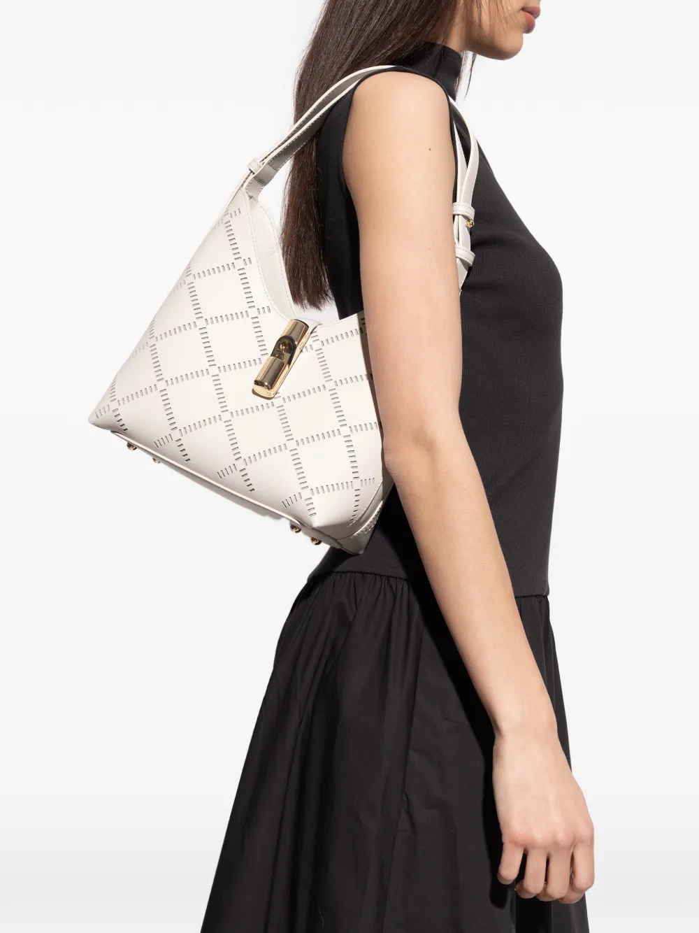 Furla Kleine Goccia shopper met uitgesneden details en slot Wit