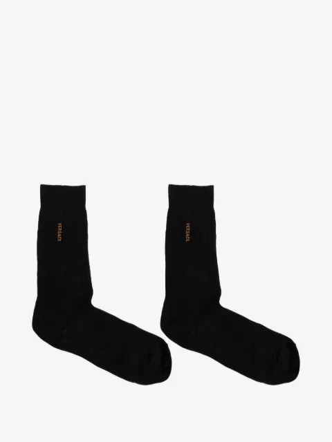Versace embroidered cotton ribbed socks