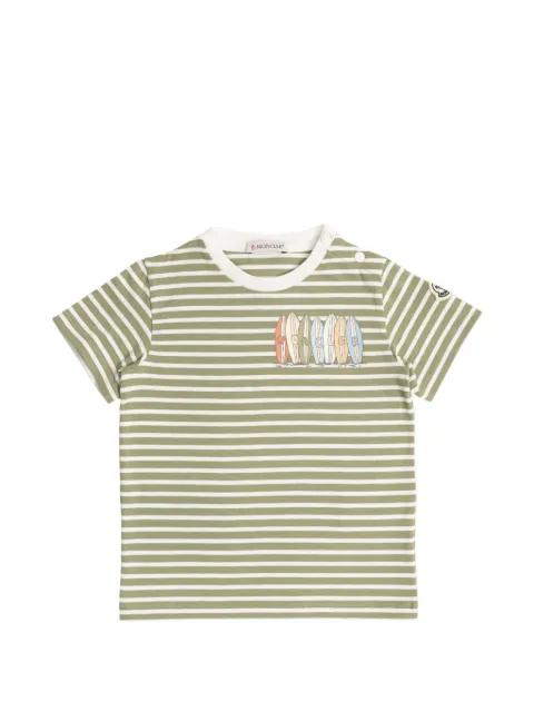 Moncler Enfant striped-pattern applique T-shirt