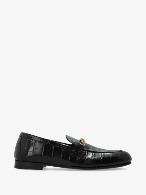 Versace chain embossed leather loafers
