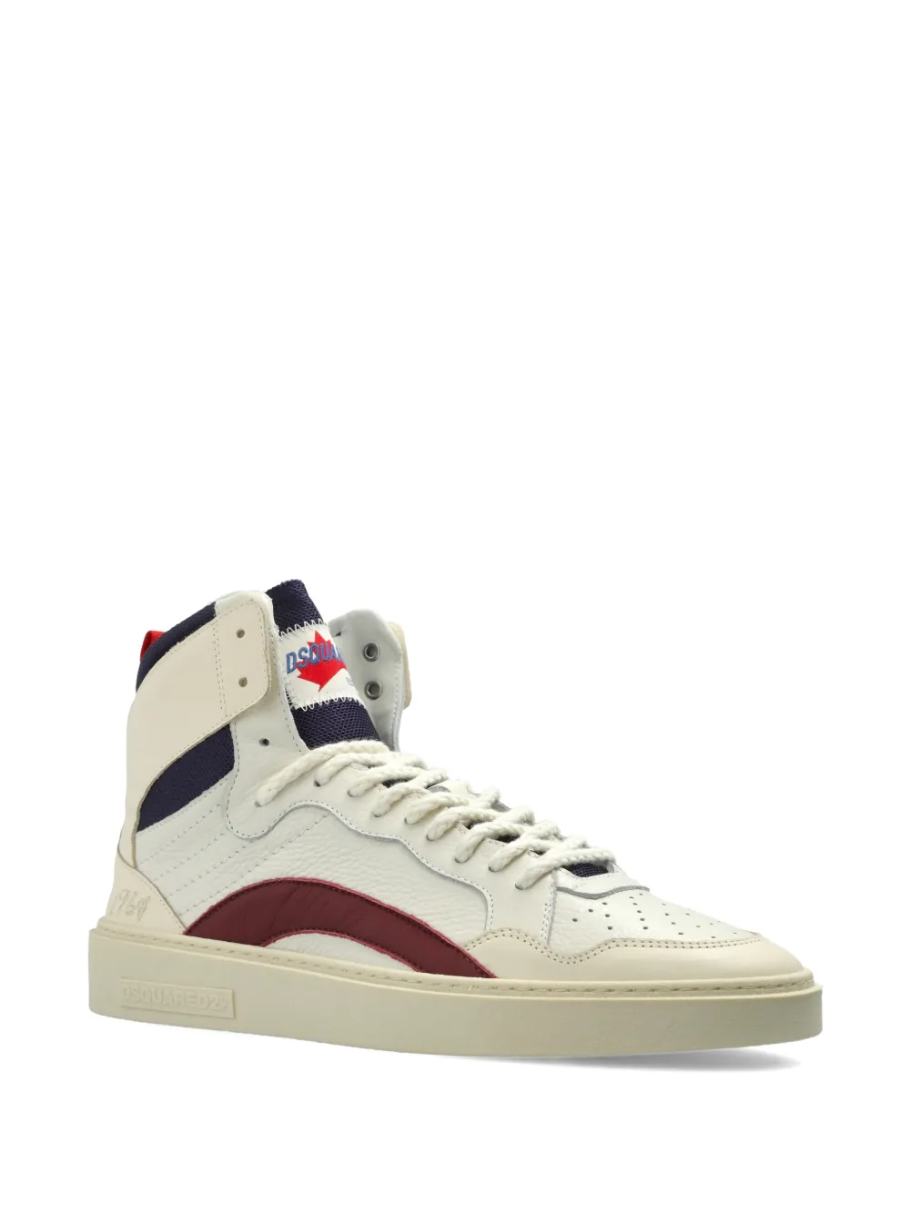 DSQUARED2 Rider leren high-top sneakers met vlakken Beige