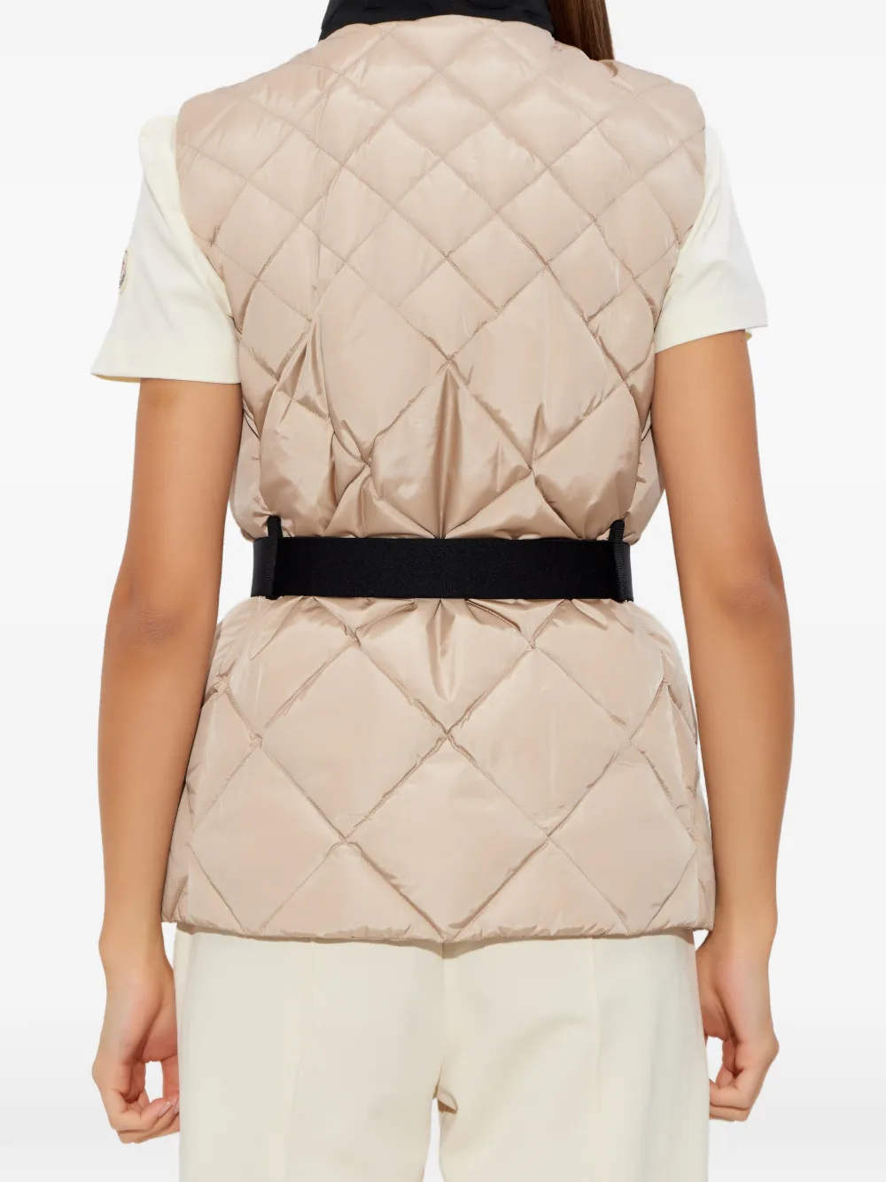 quilted belted gilet