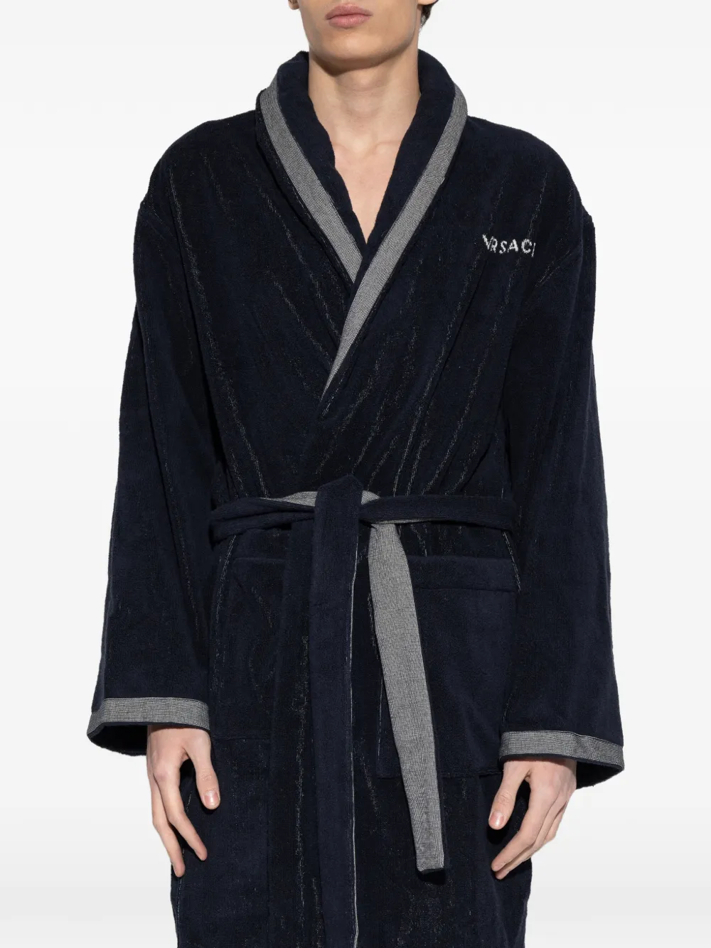 Embroidered-Graphic Cotton Bathrobe