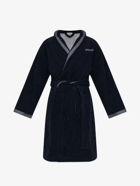 Versace Home embroidered-graphic cotton bathrobe