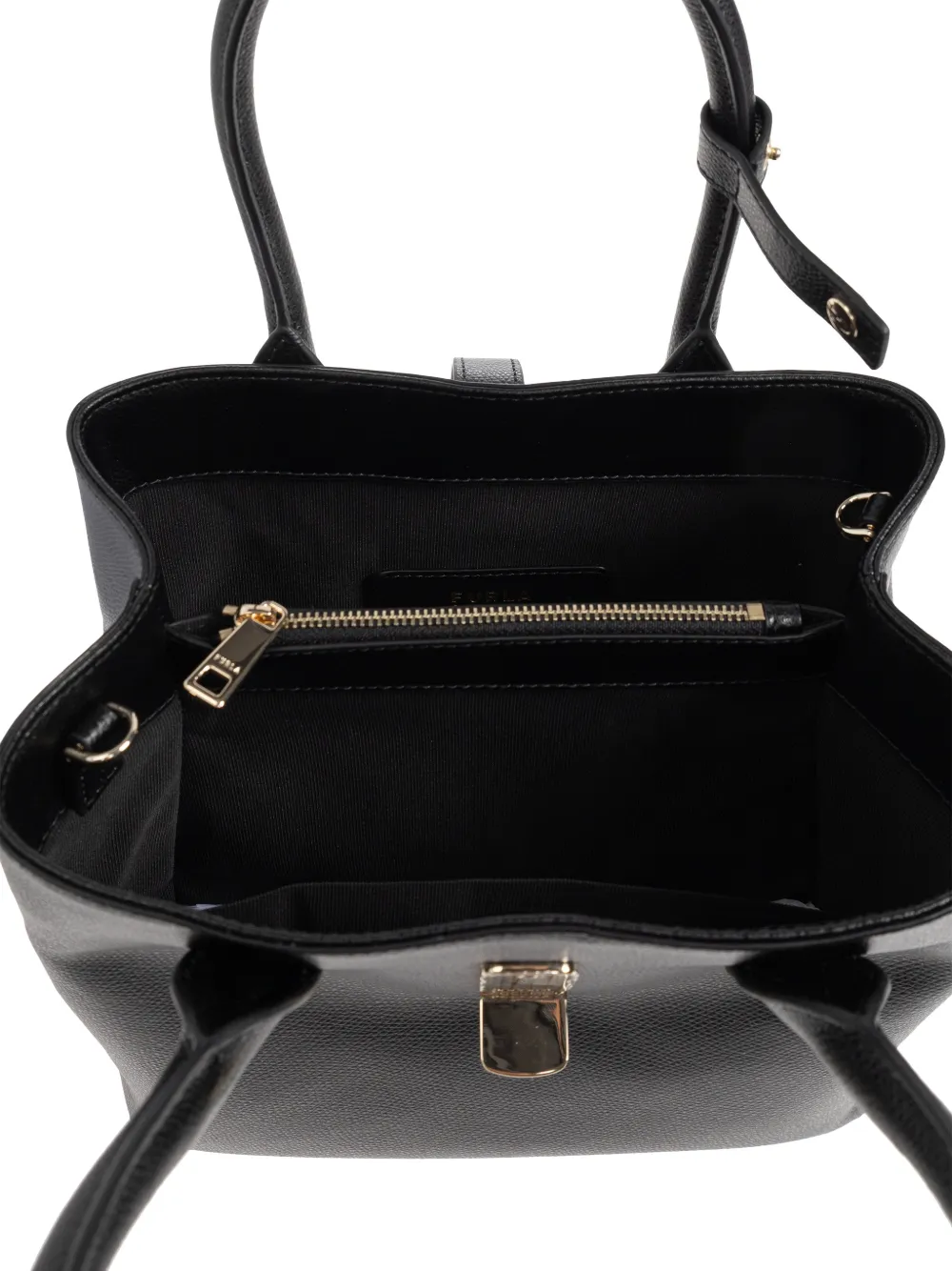 Furla Kleine Goccia shopper met hangslot en handvat Zwart