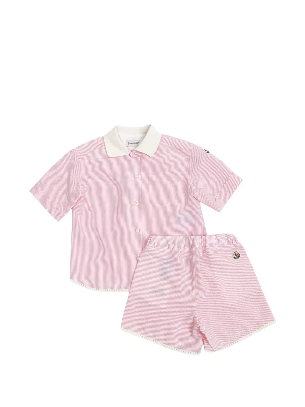 Moncler Enfant Top met gestreepte kraag Roze
