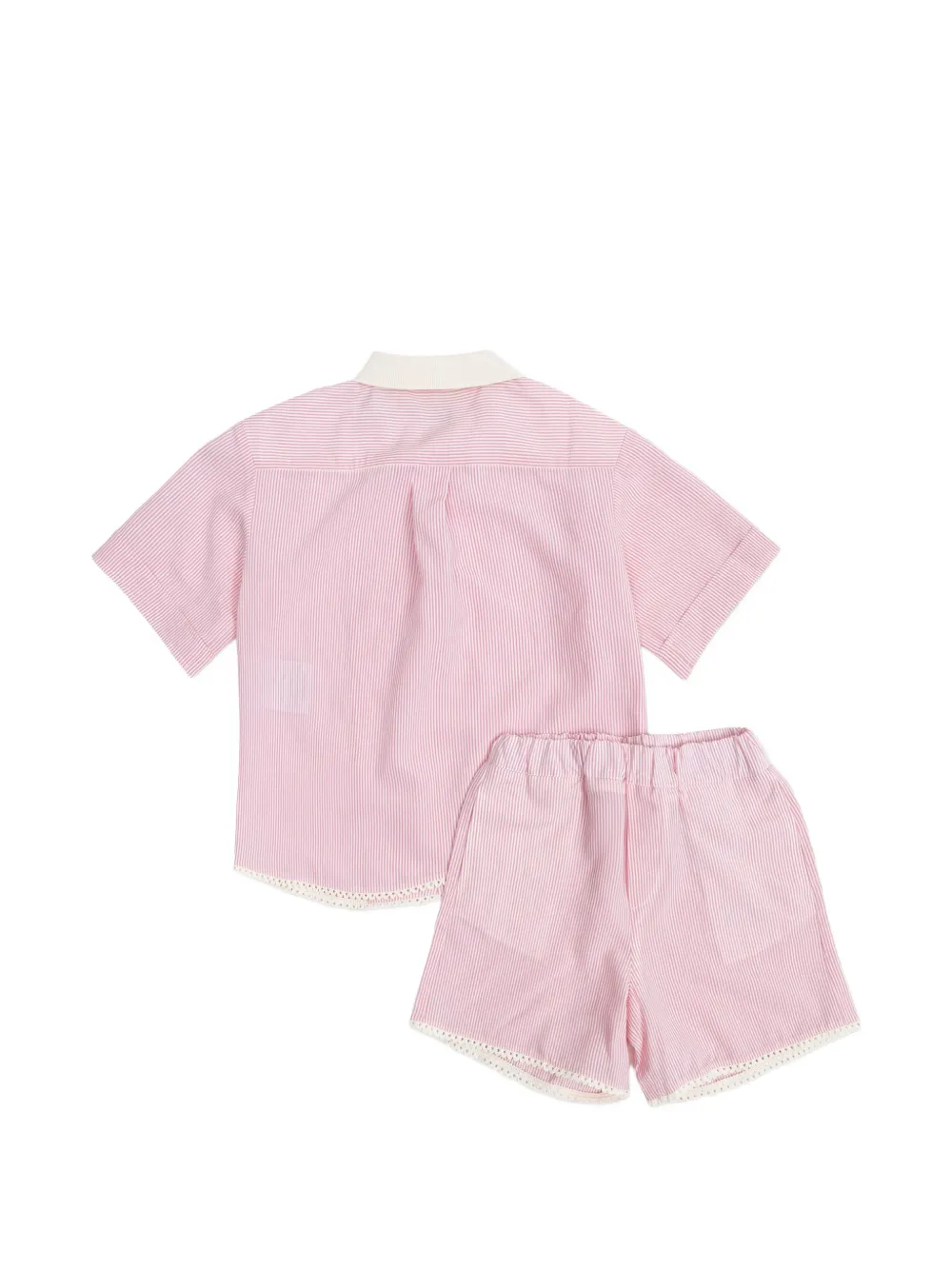  Moncler Enfant Striped Collared Top - Pink 
