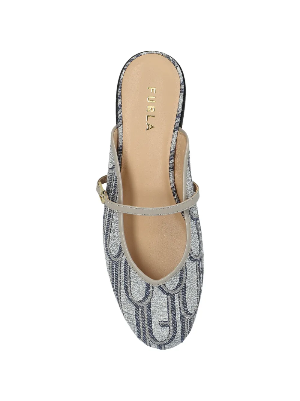 Furla Etoile leren muiltjes met bandje Blauw