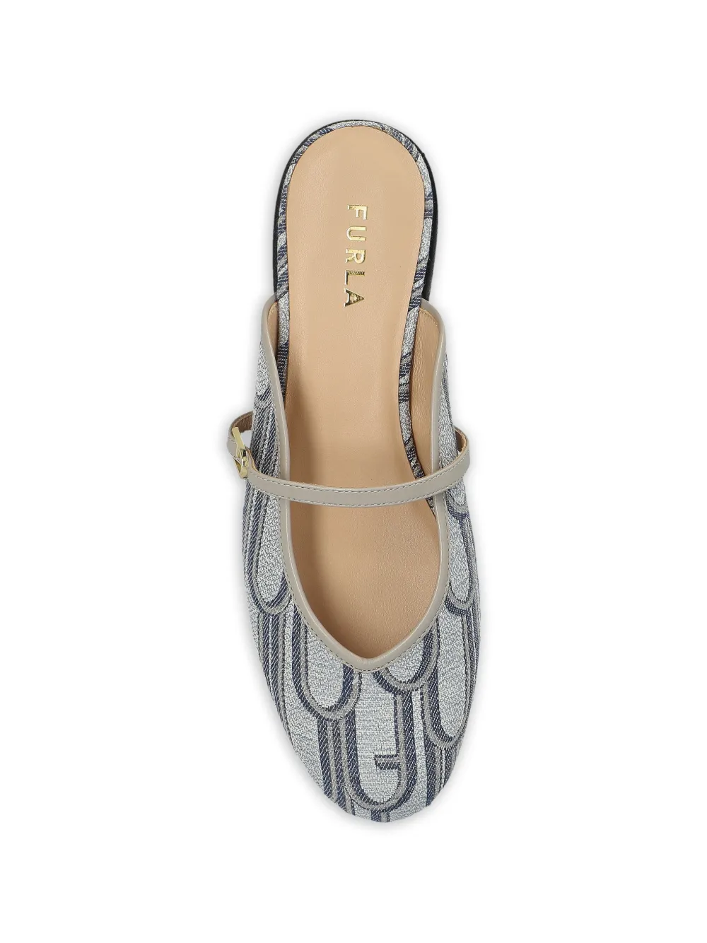  Furla Etoile Strap-detail Leather Mules - Blue 