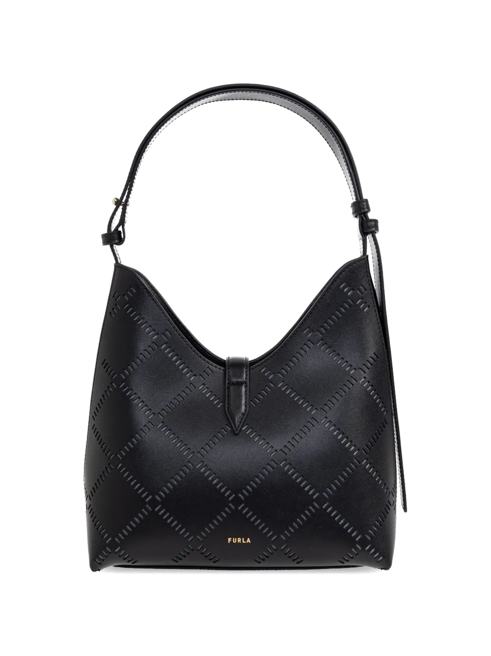 Furla Goccia goudkleurige shopper met hangslot Zwart