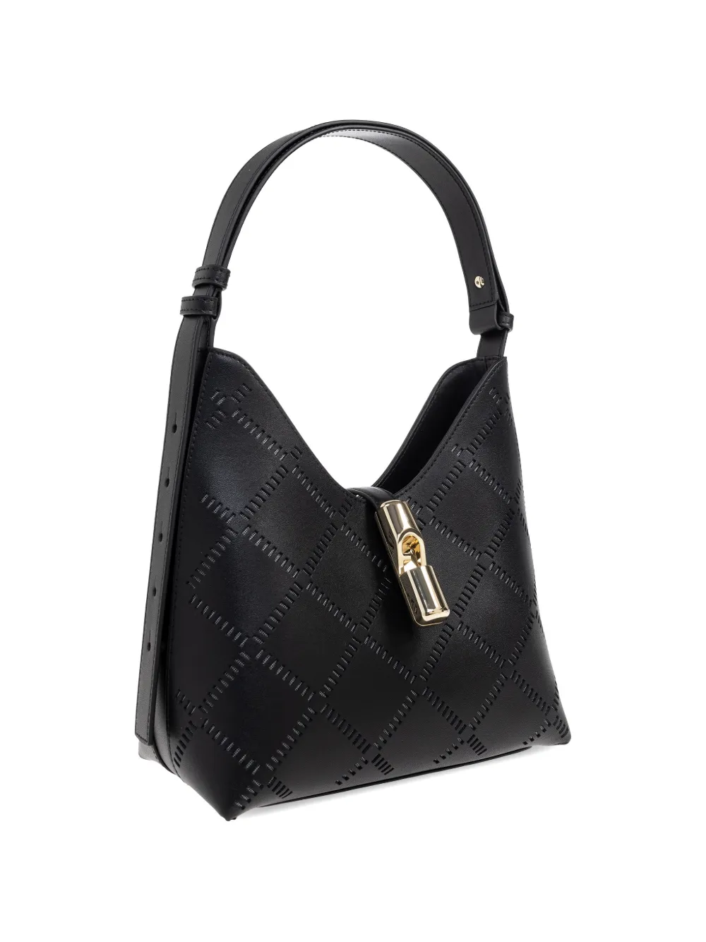 Furla Goccia goudkleurige shopper met hangslot Zwart