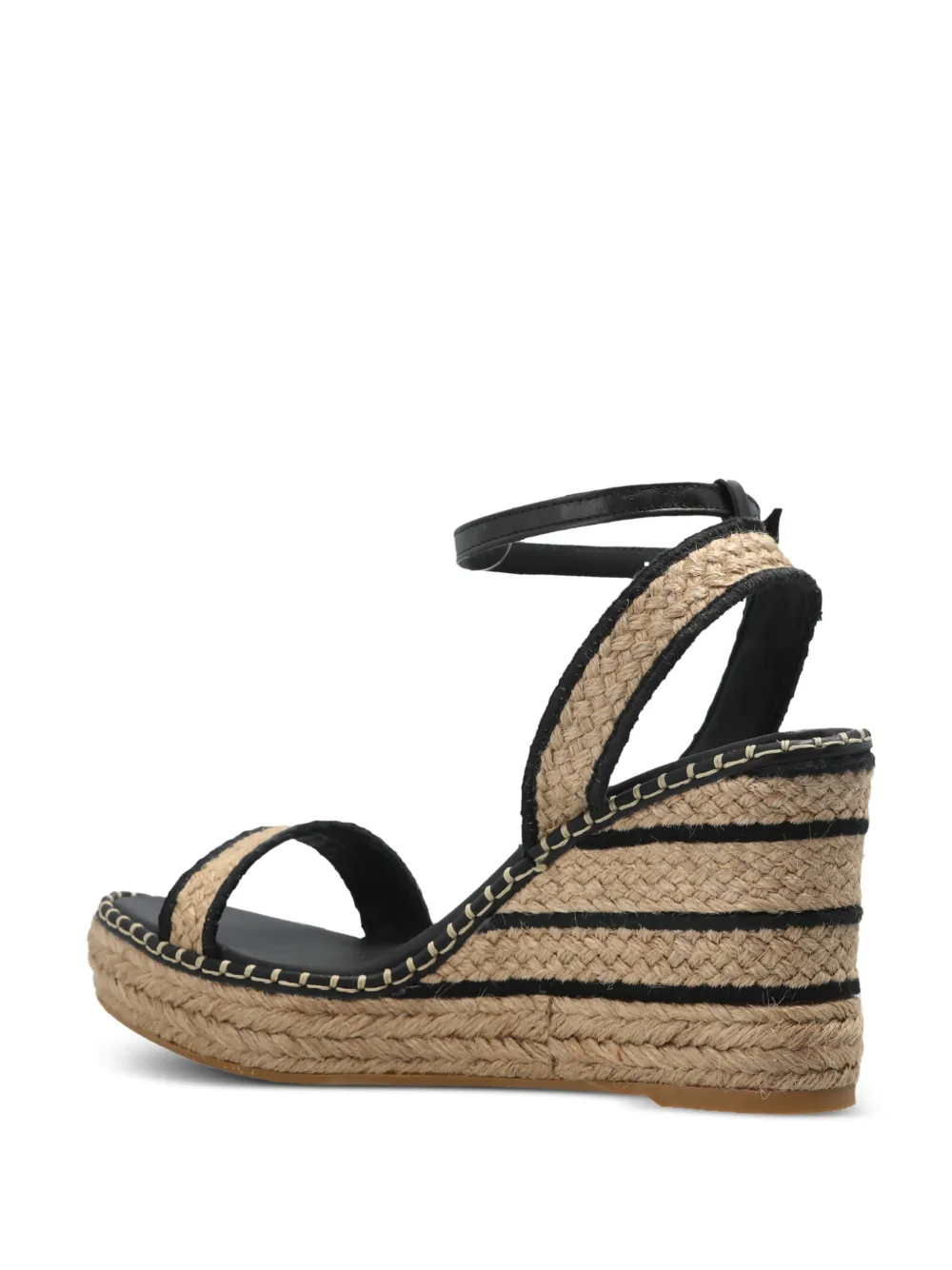 Castañer Gestreepte espadrilles met sleehak Beige